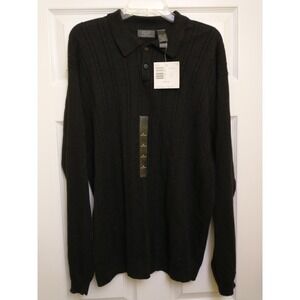 Crazy Horse by Liz Claiborne Co. Men's XL Pullover Collared Sweater Black Knit